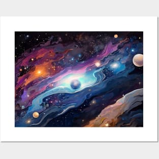 Galactic Nomad Sticker: Ethereal Oil Painting by alex1shved (336) Posters and Art